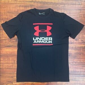 Under Armour Men's Black Tee with Red Logo